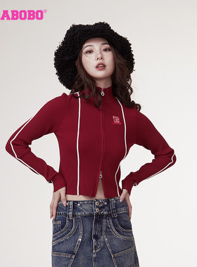 陈曌旭同款国潮LALABOBO春新奶fufu开衫毛衣针织衫女|LBCC-WSTM37