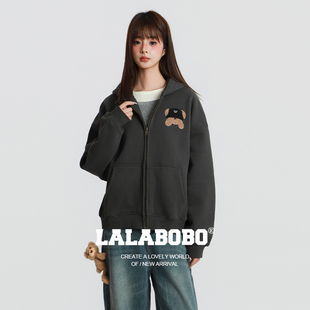 卫衣26年春新潮原创巨好看印花百搭外套 LALABOBO开衫 商场同款