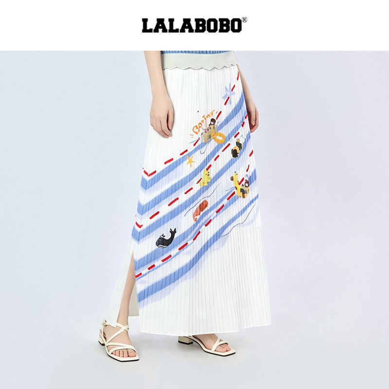 LALABOBO夏日泳池梭织半身裙