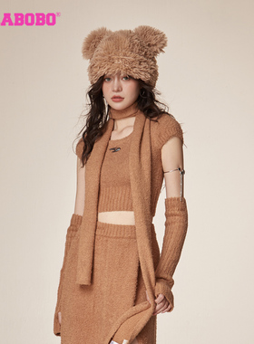 艾霖同款慵懒风LALABOBO秋季新品毛毛短袖套头毛织女|LBCD-WSTM30