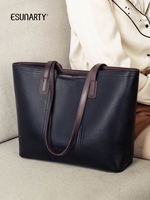 Leather Tote bag for women 2026, new style, high-end top layer cowhide, large capacity, lightweight black single-shoulder bag for women thumbnail 2