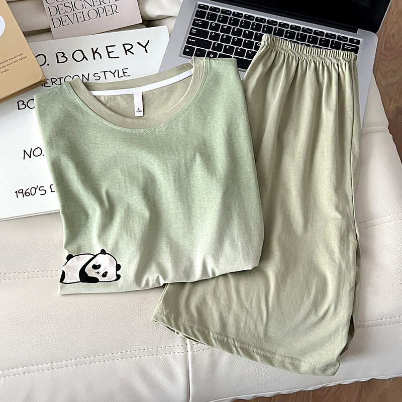 睡衣男士夏季纯棉短袖短裤青少年学生卡通大码薄款夏天家居服套装