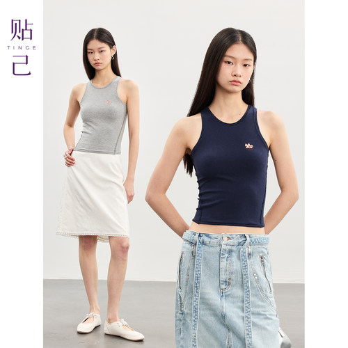 小马印花吊带背心女无袖上衣