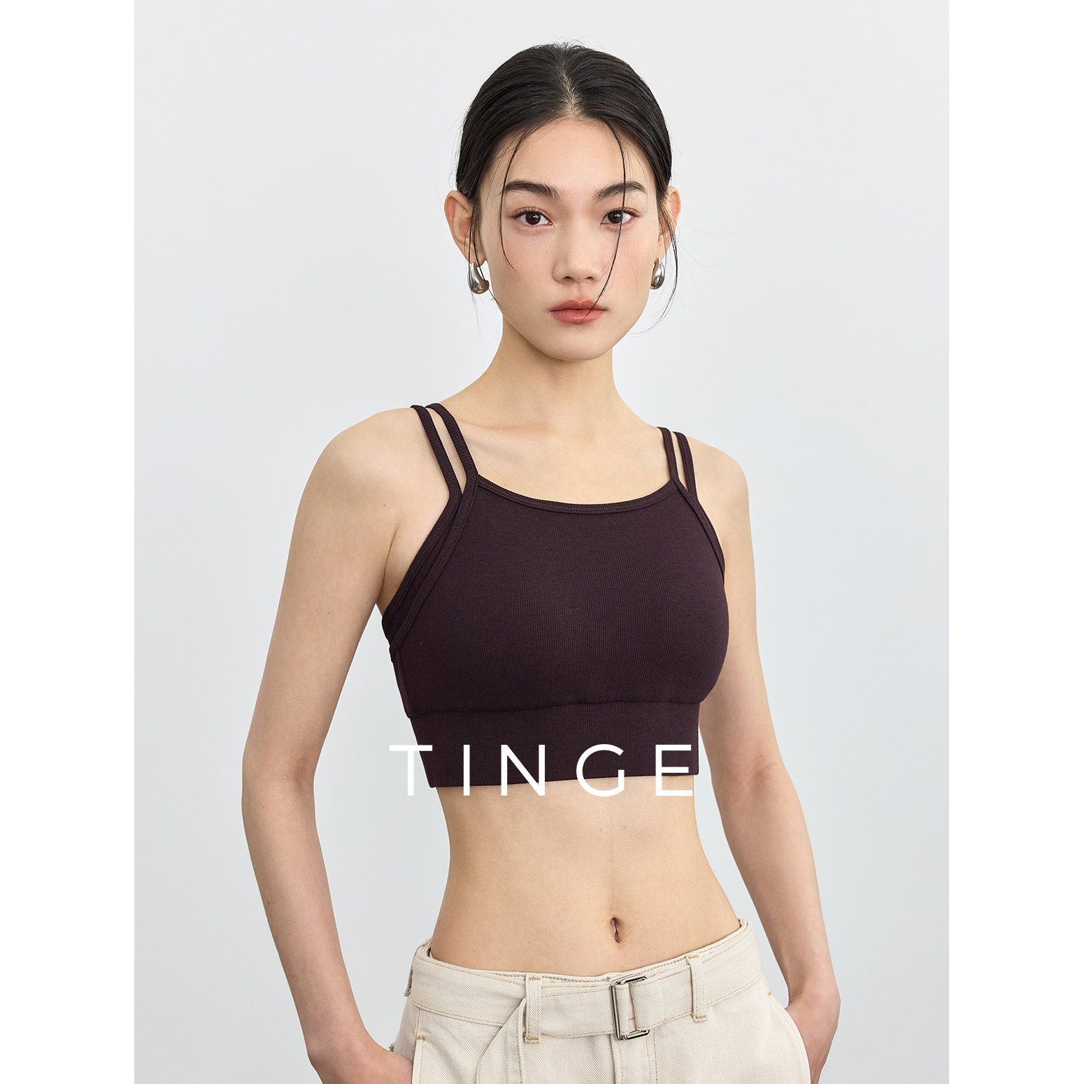 美背带胸垫夏季吊带背心图片
