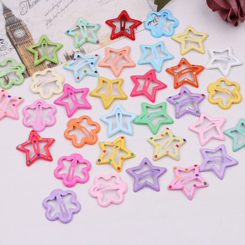 3cm彩色滴油发夹五角星星bb夹