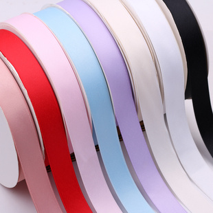 2.5cm双面涤棉带丝带礼物盒蛋糕包装饰缎带鲜花束彩带diy发饰材料