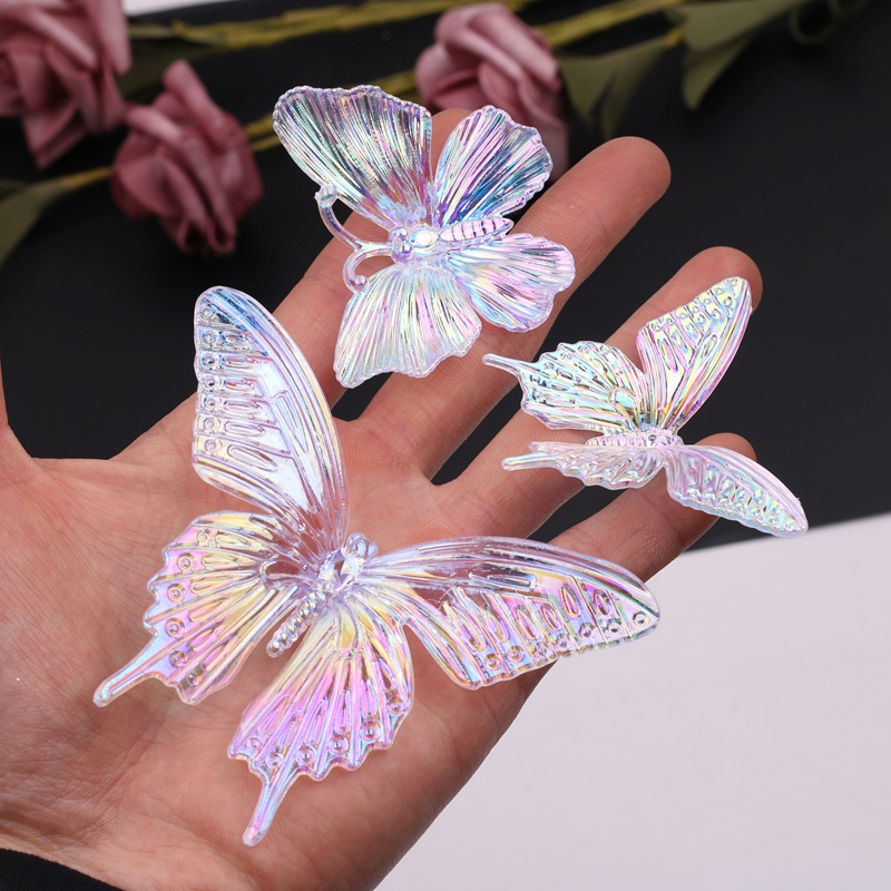 亚克力立体幻彩蝴蝶DIY饰品配件