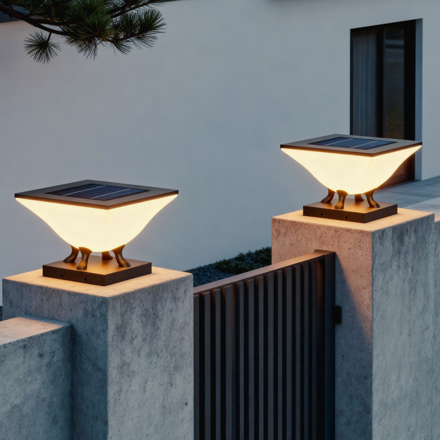 户外太阳能装饰景观庭院灯饰别墅花园灯户外防水别墅商业区柱头灯