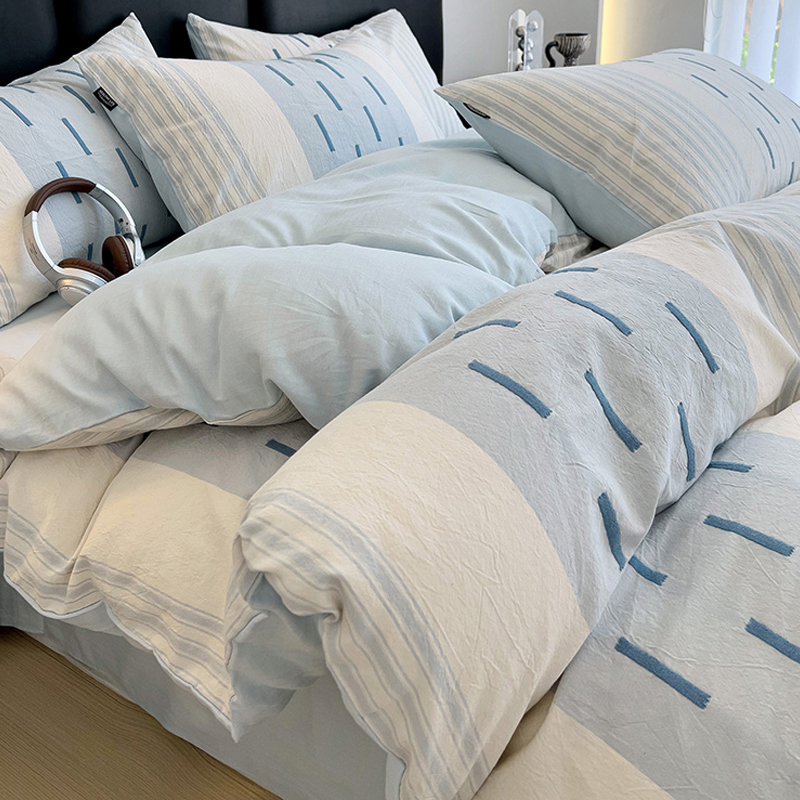 轻奢高级感全棉被套单件150x200x230纯棉被罩宿舍床单床笠2米床品