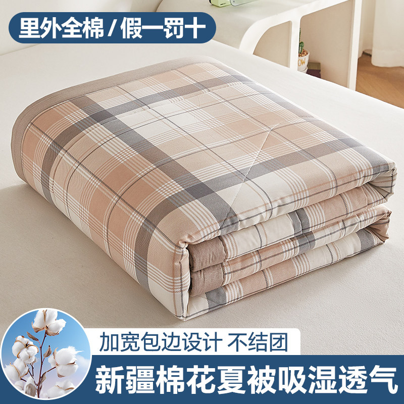 A类全棉夏被空调夏凉被100双面纯棉薄被子单双人春秋被芯棉花