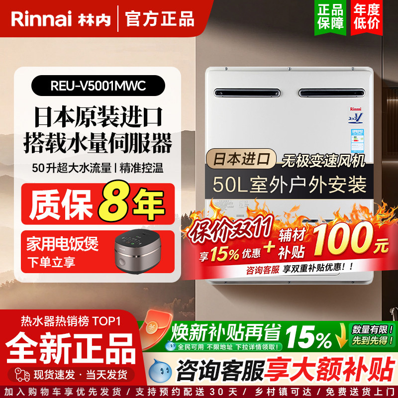 林内天然气热水器恒温室外机50升