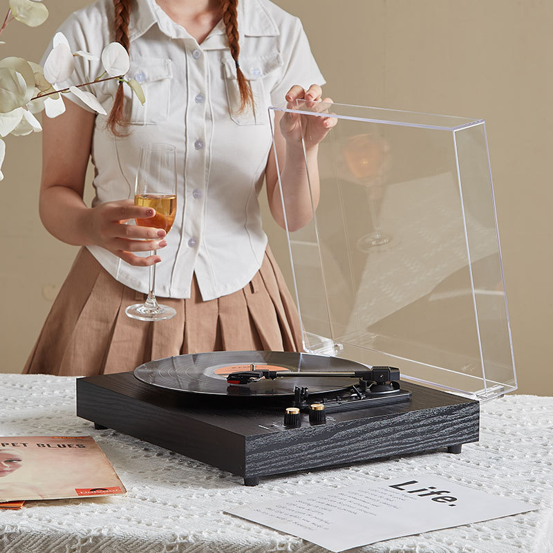 仿古黑胶唱片机 生日礼物无线蓝牙音响 复古老式电唱机