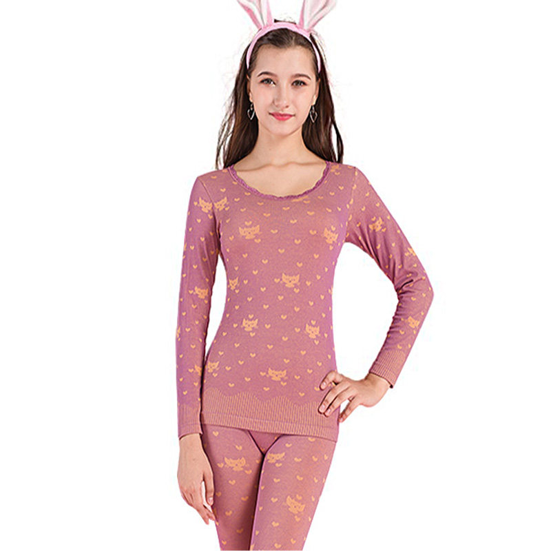 秋衣秋裤套装美体学生低领女薄款保暖内衣棉毛衫打底紧身线衣线裤