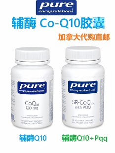 辅酶Q10胶囊l加拿大代购直邮Pure Enc专利型Co-Q10酵母发酵pqq