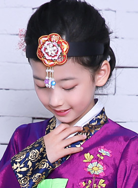 韩国原装进口同款发饰韩服刺绣花