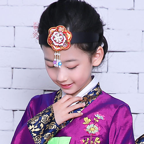 韩国原装进口同款发饰韩服刺绣花