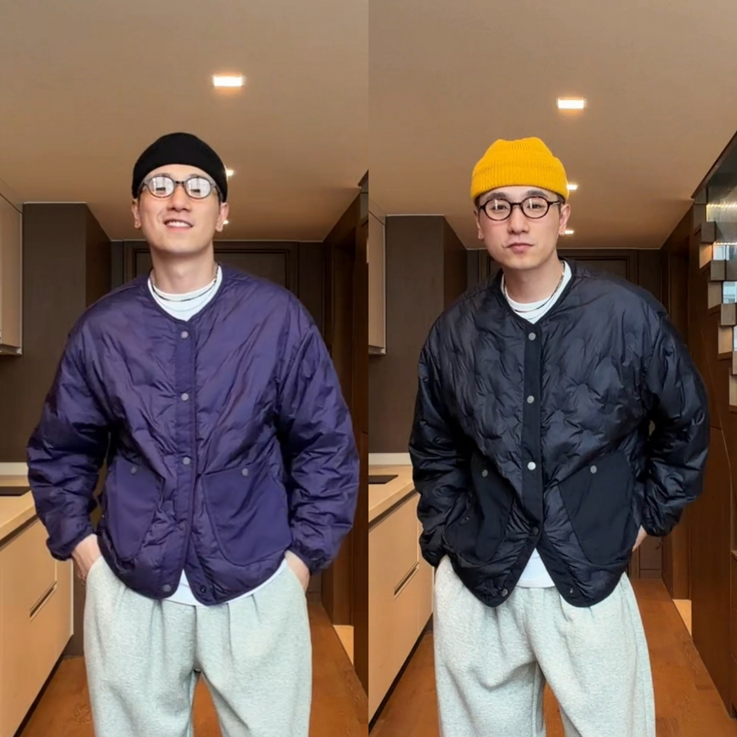 高级时尚御寒保暖简约无领棉服