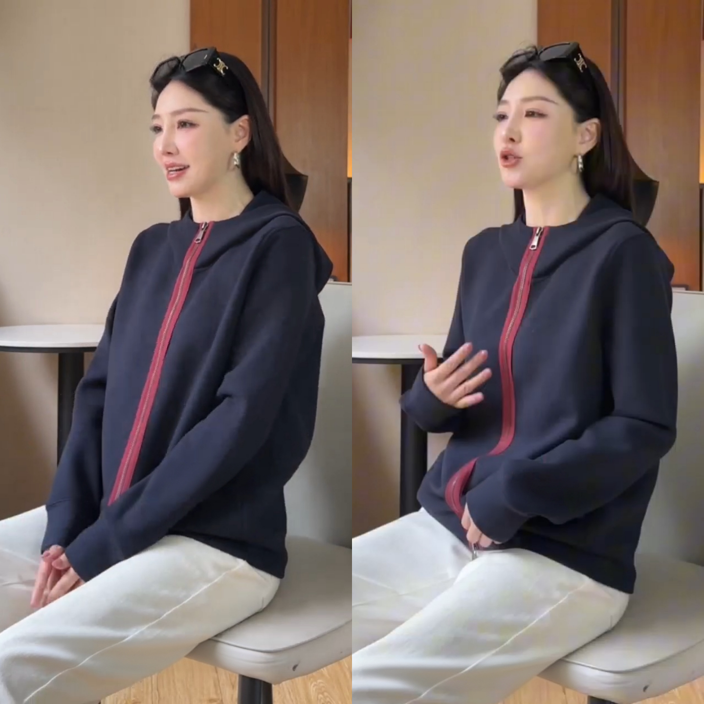 拉链立领连帽卫衣宽松百搭上衣