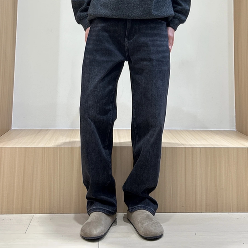 美式复古水洗小直筒牛仔裤男