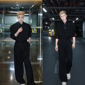 新品 休闲宽松上衣长裤 高品质时尚 男生高级感纯色简约衬衫 套装 春季