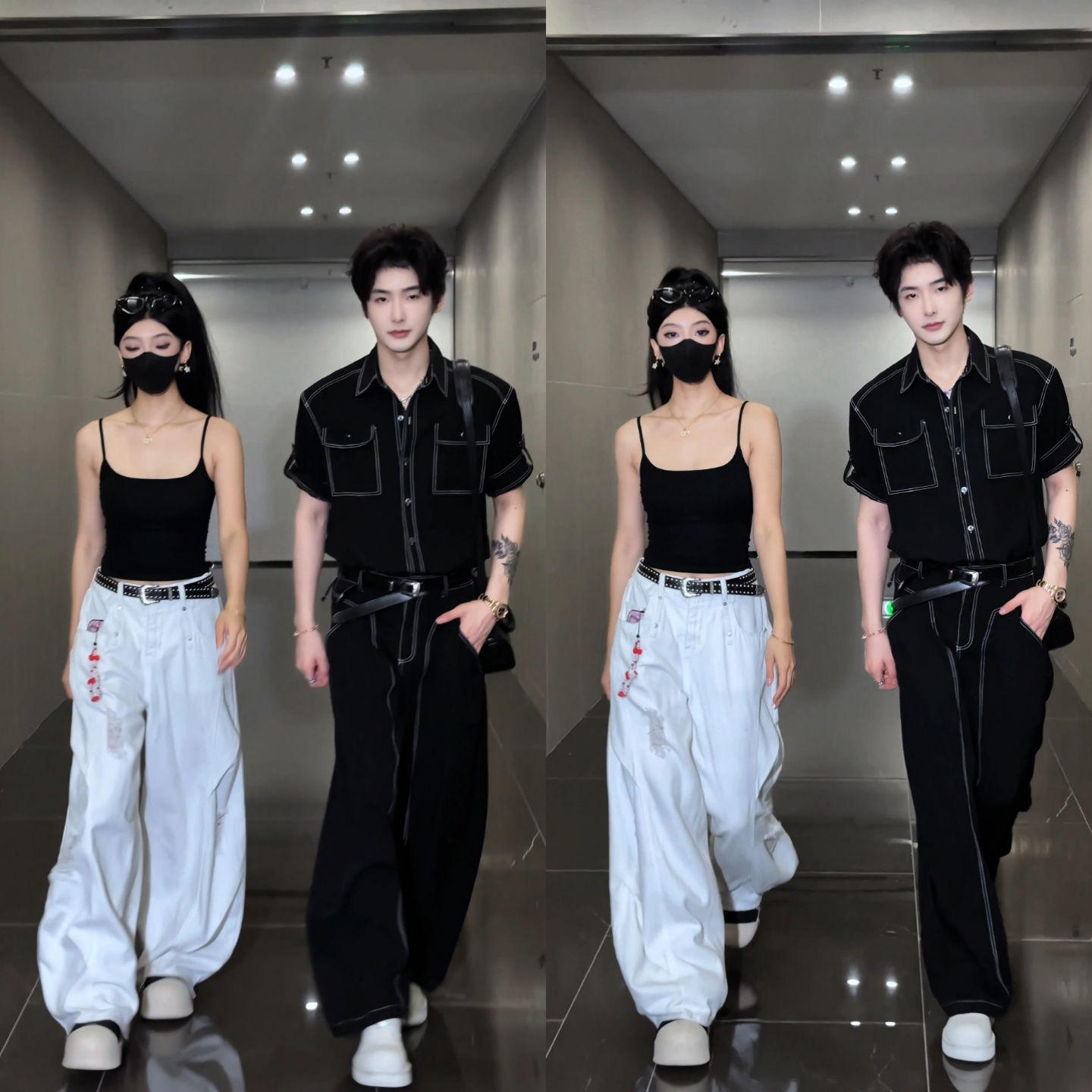 美式复古工装衬衫工装裤套装