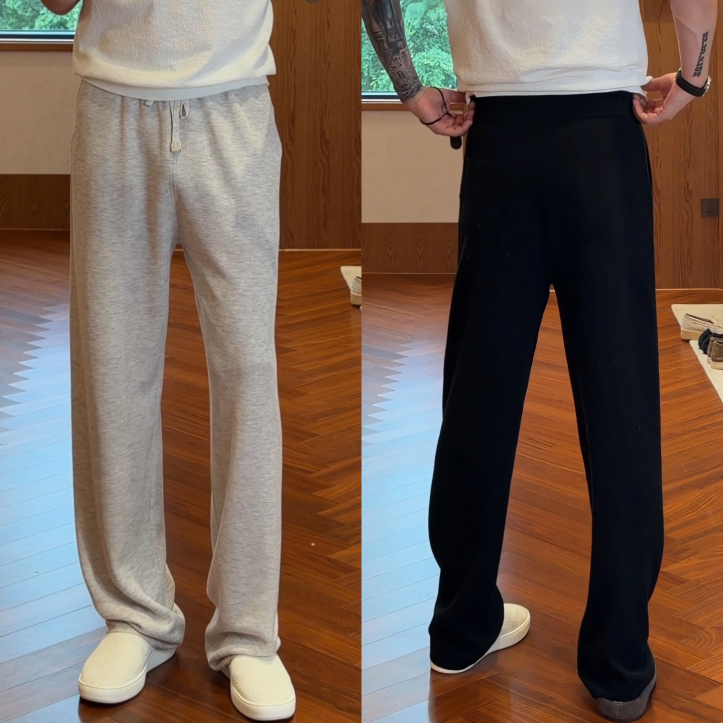 男士经典春夏季新款松弛老钱风垂感潮流百搭高品质纯色日常休闲裤