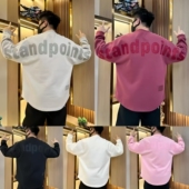 直播间同款 秋季 百搭卫衣男长袖 重工美式 字母图案潮流百搭卫衣