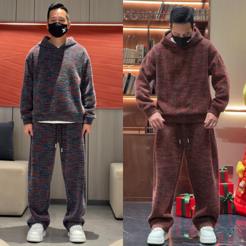 冬季加绒保暖时尚卫衣套装