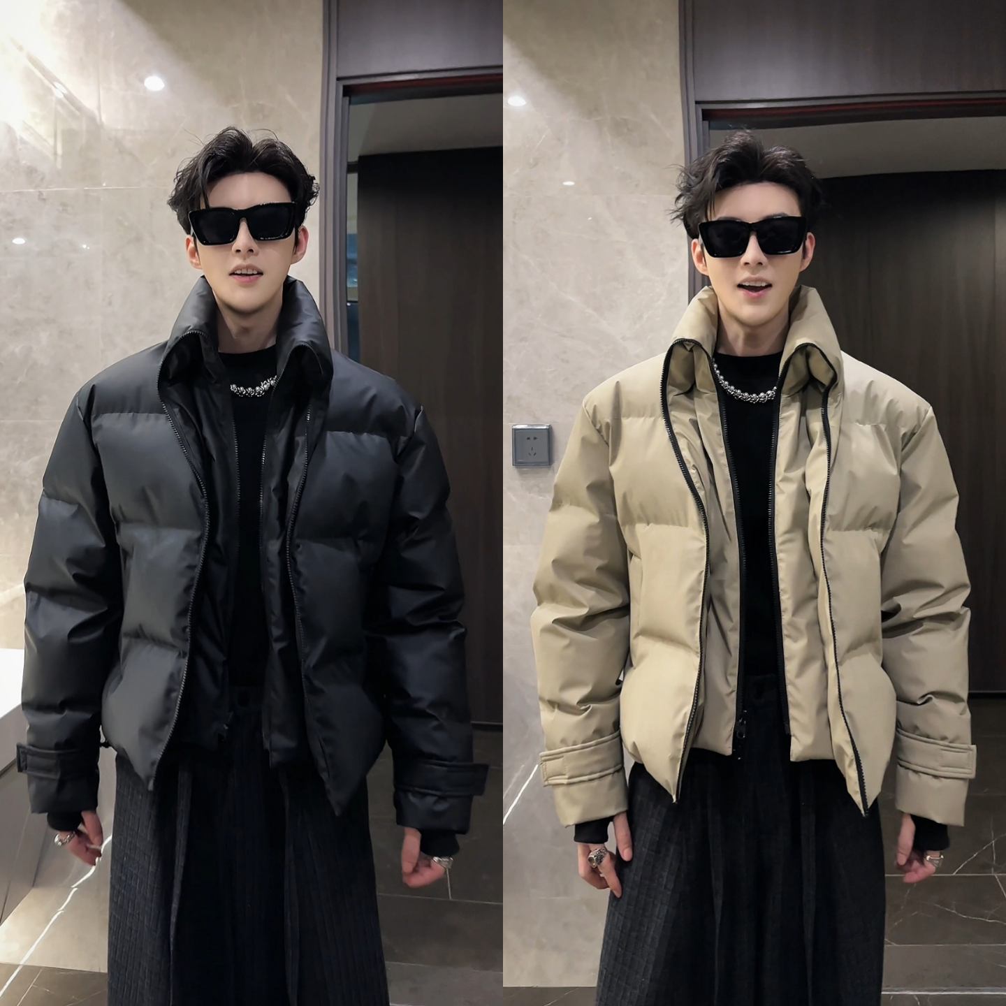 韩版潮流冬季新品高级感痞帅立领棉服男潮牌宽松百搭保暖棉衣外套