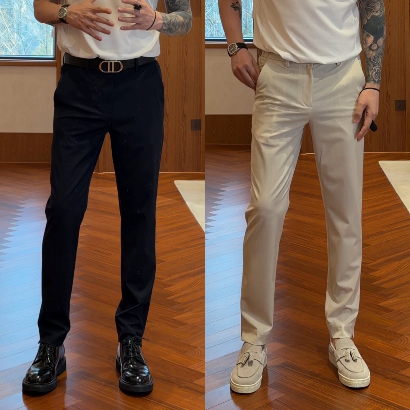 春季新款轻奢时尚商务风男士休闲长裤气质高级感小众款通勤直筒裤