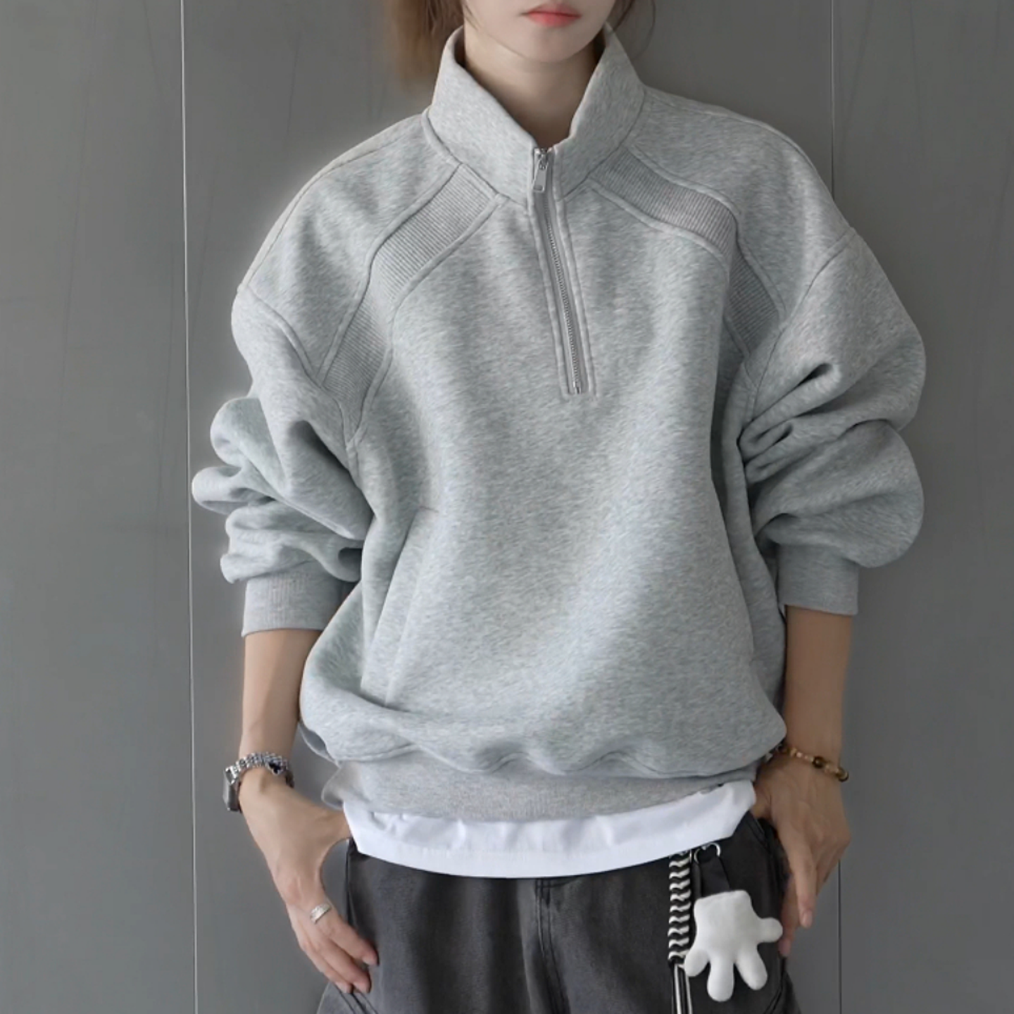 【直播间同款】秋季卫衣美式半拉链套头情侣百搭休闲上衣男女同款