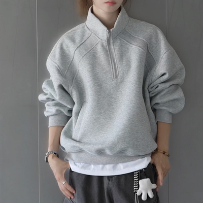 【直播间同款】秋季卫衣美式半拉链套头情侣百搭休闲上衣男女同款