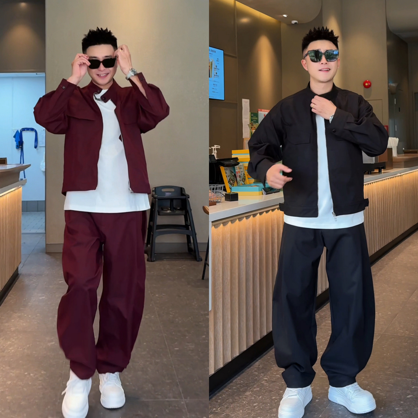 秋季休闲百搭工装套装男