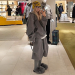 冬季运动风连帽卫衣套装男时尚简约个性设计师款休闲两件套情侣款