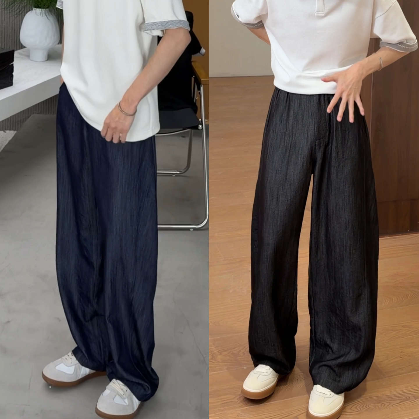 高级感潮流痞帅原色休闲百搭春夏新款时尚减龄宽松显瘦男款直筒裤