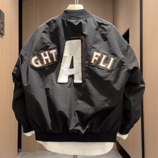 秋季新款男士潮牌痞帅时尚夹克外套潮流宽松休闲百搭情侣款棒球服