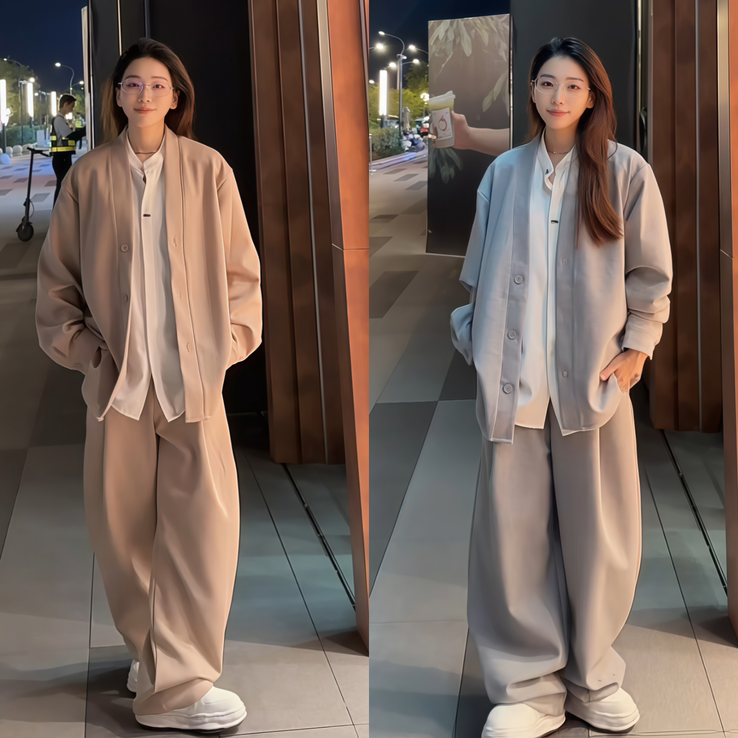 秋季休闲运动两件套装韩版外套潮流休闲裤男女同款轻奢简约时尚潮