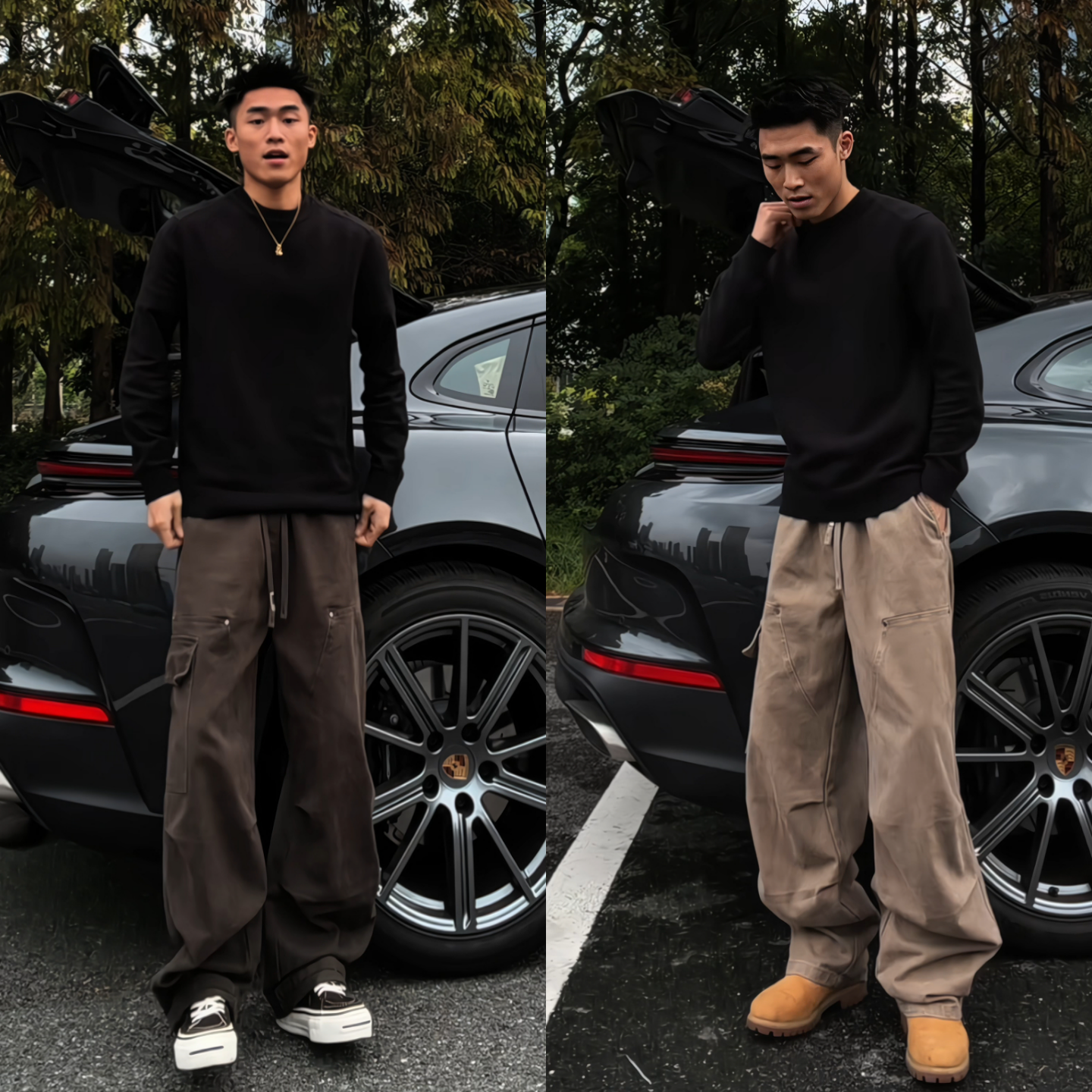 冬季男士美式复古时尚轻奢潮牌伐木工装裤高级感显瘦直筒休闲裤潮