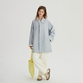 风衣显瘦撞色时髦外套 复古高级感纯色插肩袖 Bruland 山雾漫行