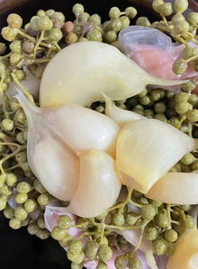 泡大蒜花椒即食菜农家手工自制宜昌土特产咸菜下饭菜泡菜罐装包邮