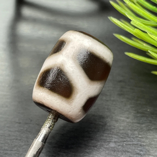 珠改黑白色系龟背富甲天下长桶天寿珠尺寸12.5mm左右配顶珠配珠