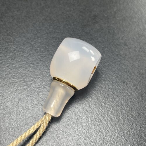 原矿白玛瑙荔枝冻三通12mm洁白无瑕文玩菩提配饰金刚星月百香