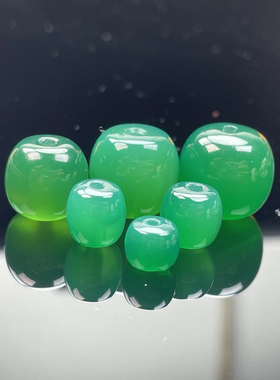 纯原矿非洲翠玛瑙正阳绿老型桶珠尺寸7mm.8mm.8mm.12mm.13mm.14mm