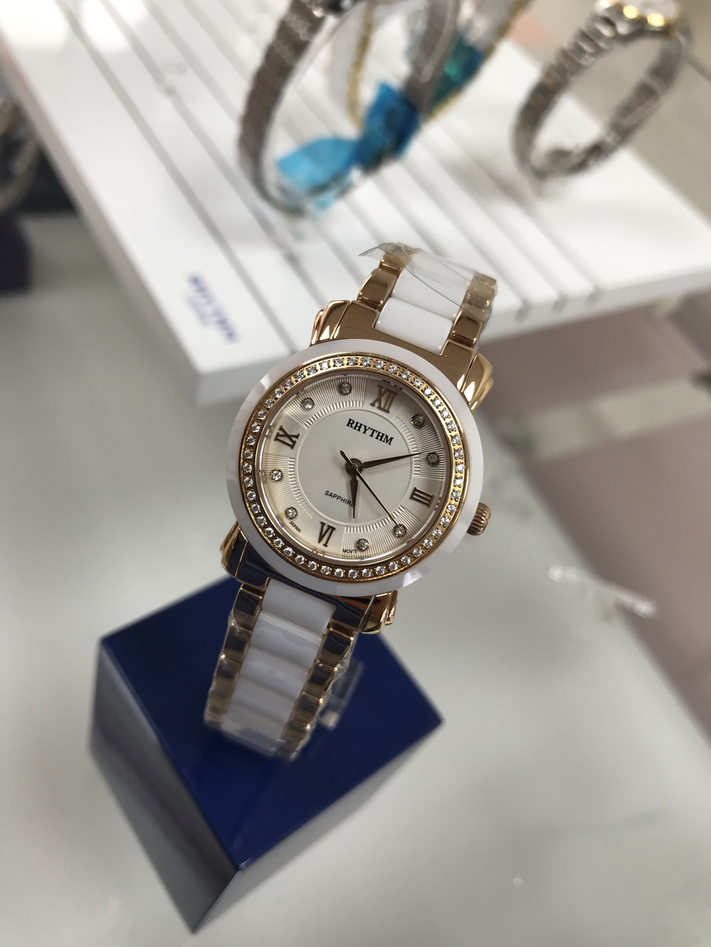 正品RHYTHM进口日本丽声手表 陶瓷手表 表壳尺寸32mm