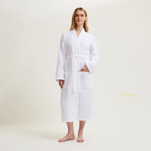男女通用纯棉浴袍睡袍简约休闲亲肤透气四季 Yves Delorme英国代购