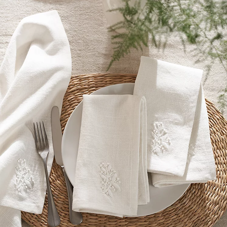 The white company英国代购进口纯棉餐巾手工吸水北欧风简约轻奢
