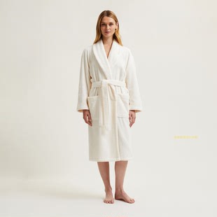 进口男女通用情侣有机棉睡袍浴袍亲肤四季 Yves Delorme英国代购