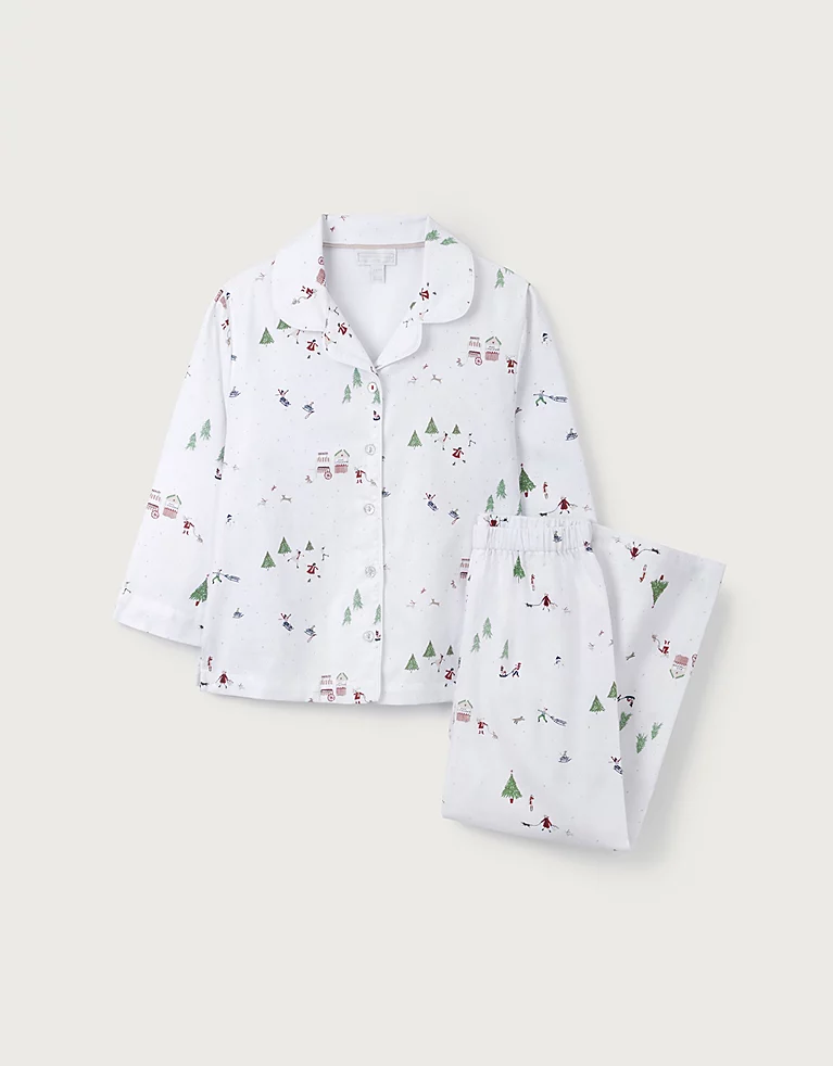 The white company英国代购男女童纯棉磨毛睡衣套装1-12岁冬款