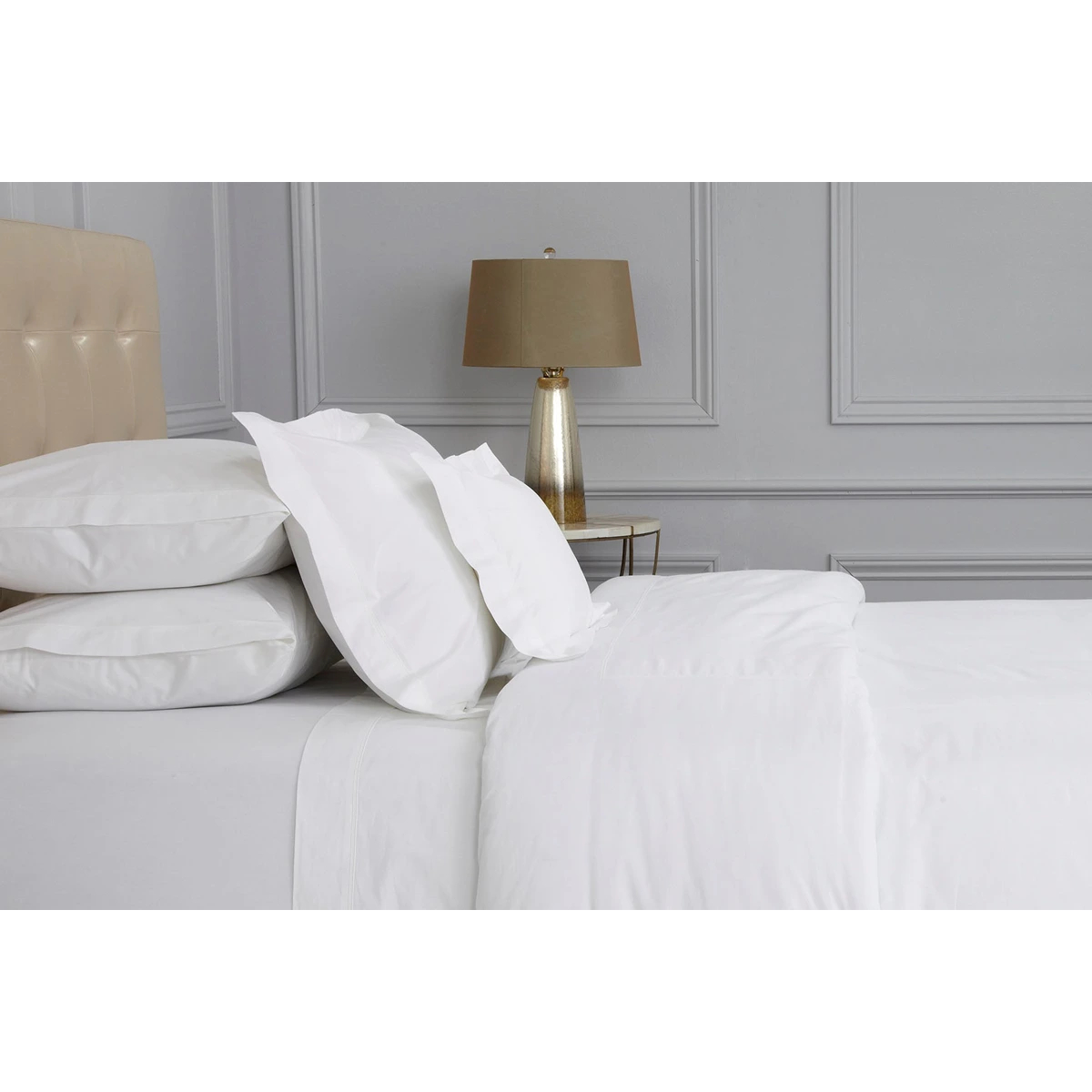 Peter reed英国代购皇室奢华埃及棉四件套纯棉床品床笠纯白210tc