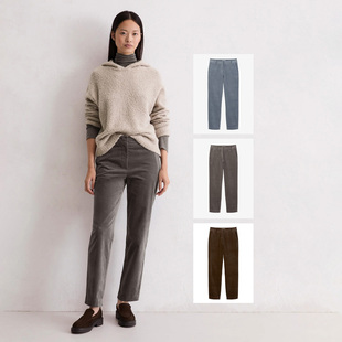 小脚休闲裤 有机棉弹力天鹅绒宽松裤 北欧简约纯色合身锥形萝卜裤